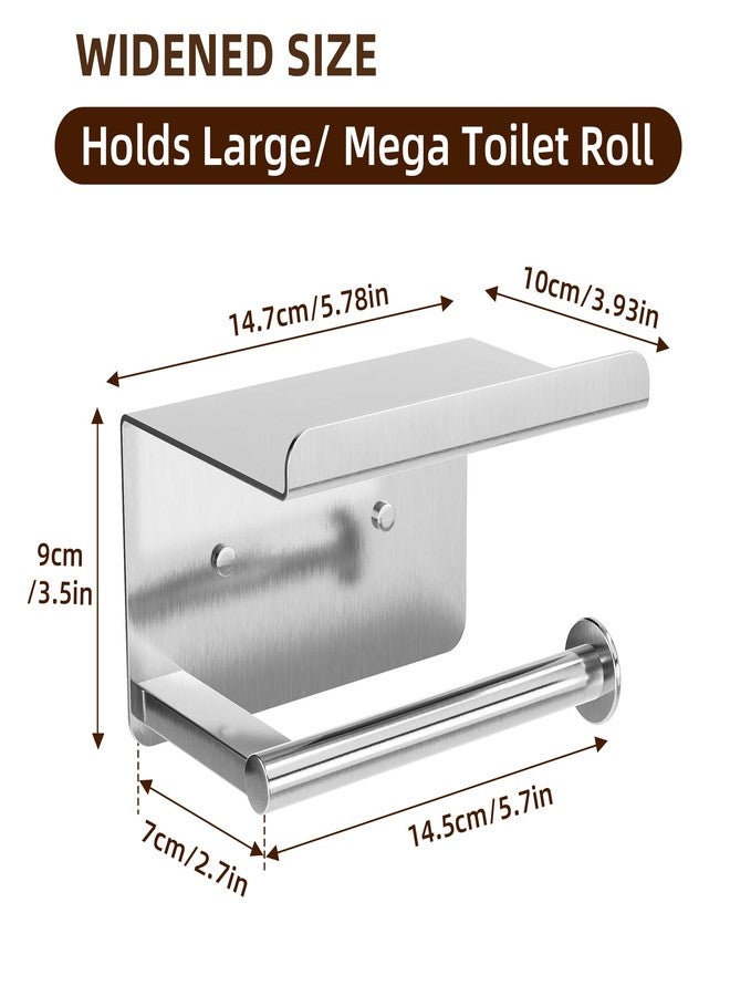 susswiff Self-Adhesive Toilet Paper Roll Holder - Wall Mount Or Adhesive Toilet Paper Holder with Shelf,Toilet Roll Holder, Tissue Holder for Bathroom,Wall Toilet Paper Holder, Stainless Steel,Chrome - Image 5