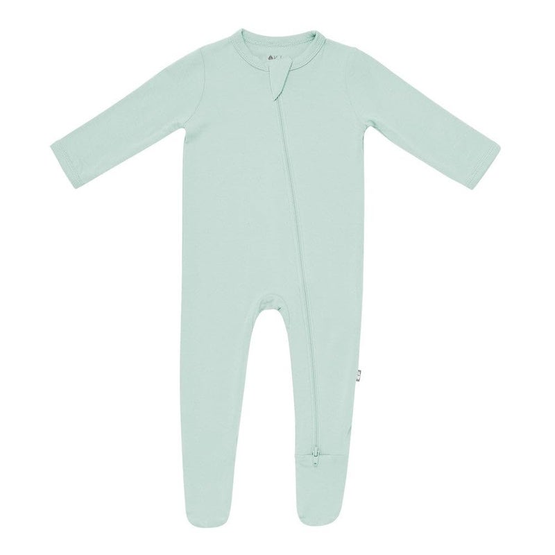 KYTE BABY Unisex Zipper Closure Footies, Rayon Made From Bamboo (0-3 Months, Sage) - Image 1