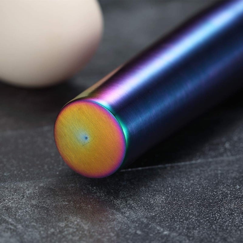 Berglander Rainbow Rolling Pin, 16.7 Inches Stainless Steel Colorful Matte Finish With Rainbow Titanium Plating Rolling Pin For Baking Pizza Dough, Pie, Cookie, Gift Ideas For Bakers. - Image 5