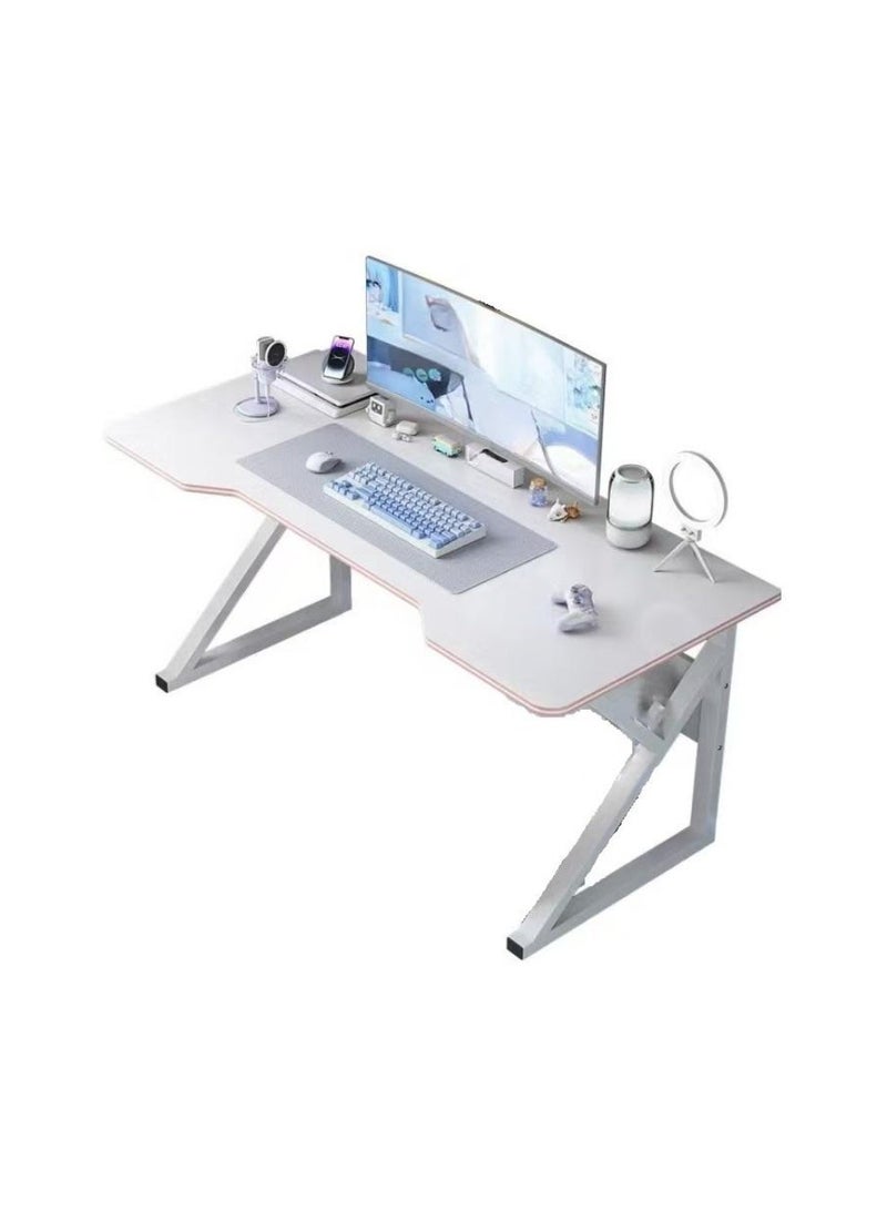 Generic K-Shaped Gaming Computer Desk (White), Ergonomic PC Table for Gamer & Home Office, Modern Smiple Style Game Table, 80/100/120x60x75cm, Easy Assembly