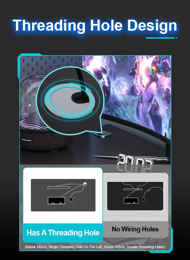 K-Shaped Gaming Computer Desk (White), Ergonomic PC Table for Gamer & Home Office, Modern Smiple Style Game Table, 80/100/120x60x75cm, Easy Assembly - Image 5