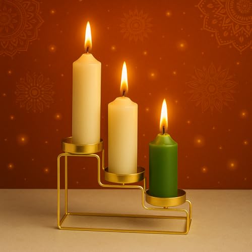 CraftVatika Candle Holder Stand for Home Decor, Home Decoration Items for Living Room, Festive Decor, Christmas Decorations, Diwali Wedding Housewarming Return Gifts for Family & Friends Pongal Decor - Image 3