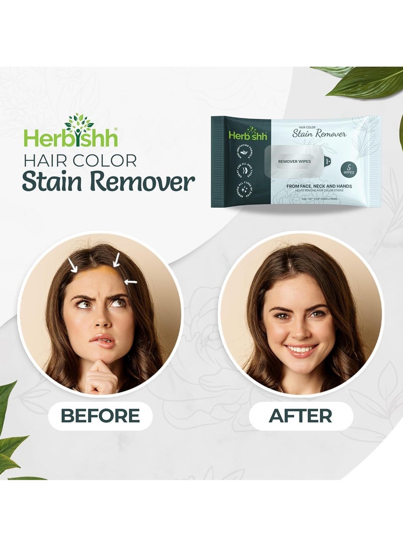 Herbishh Hair Color Stain Remover Wipes | Gentle Formula for Dye Cleanup | Easy Clean Hair Color Remover Wipes for Skin | Travel Pack | Safe and Skin-Friendly (Pack of 5) - Image 2