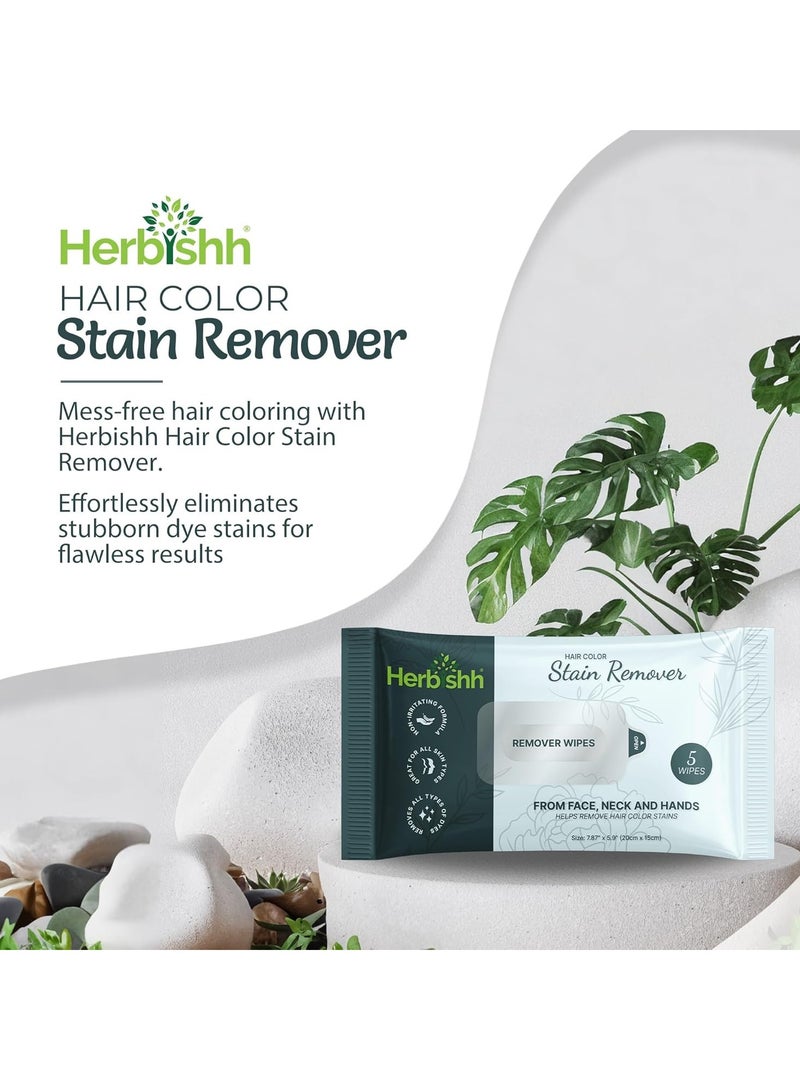 Herbishh Hair Color Stain Remover Wipes | Gentle Formula for Dye Cleanup | Easy Clean Hair Color Remover Wipes for Skin | Travel Pack | Safe and Skin-Friendly (Pack of 5) - Image 3