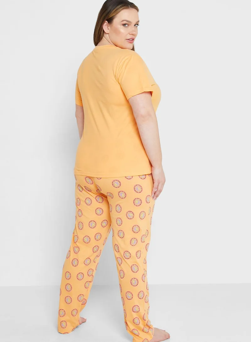 Ginger Plus Graphic Printed Pyjama Set