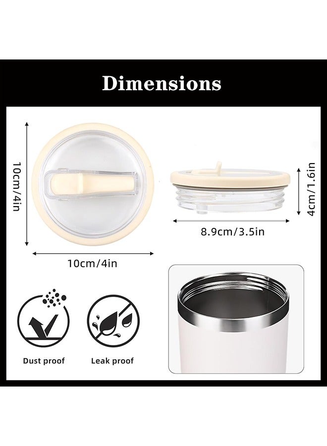 2 Pack 40 oz Tumbler Flip Straw Lid , Spill Proof Splash Resistant Tumbler Lids,Dustproof Tumbler Cover, Reusable Tumbler Cover(white+Black)  - Image 2