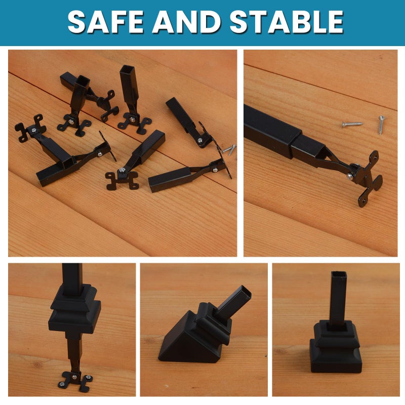 Senmit Angle Adjustable Connectors,Baluster Swivel Connectors with Screw for Installation of 1/2" Square Balusters balusters for Staircase Interior 15Pack - Image 4