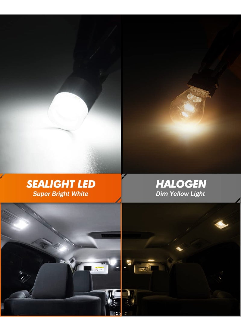 SEALIGHT SEALIGHT 194 LED Light Bulbs 6000K White, W5W 168 2825 T10 Car Interior Light Bulb Replacement for License Plate Light, Dome Light, Map Light, Courtesy Light, Pack of 6  - Image 3