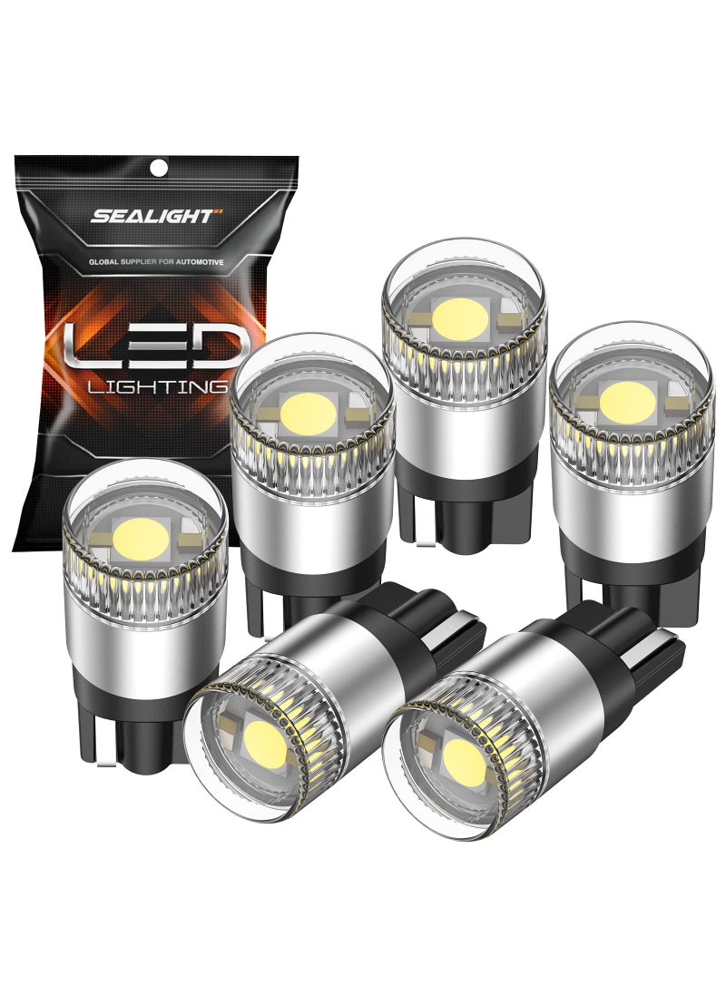 SEALIGHT SEALIGHT 194 LED Light Bulbs 6000K White, W5W 168 2825 T10 Car Interior Light Bulb Replacement for License Plate Light, Dome Light, Map Light, Courtesy Light, Pack of 6  - Image 1