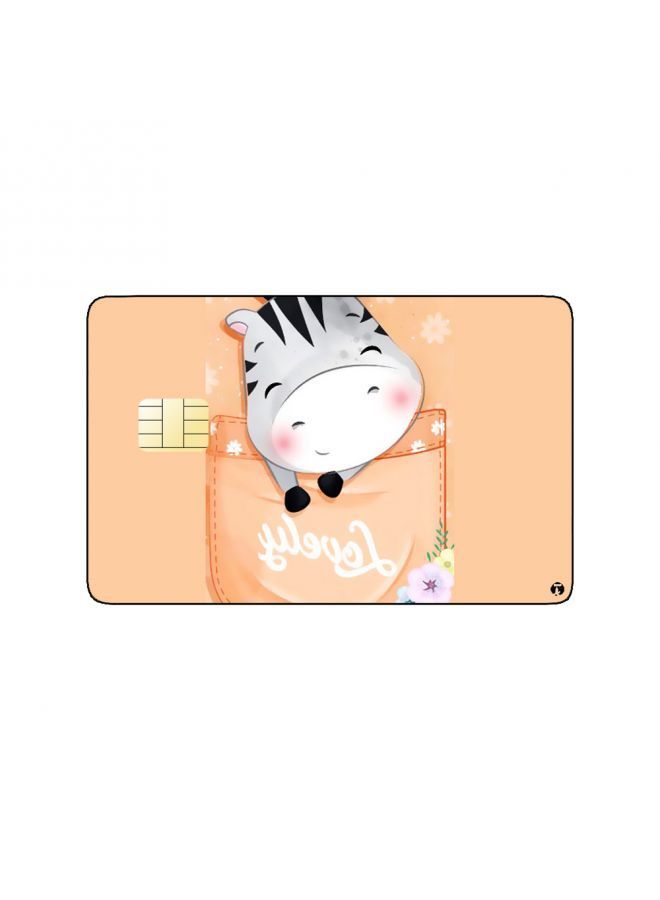RKN PRINTED BANK CARD STICKER "Lovely" With Cute Zebra Drawing - Image 1
