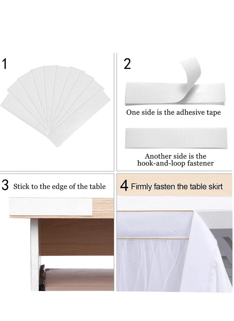 SYOSI White Tulle Table Skirt for Rectangle or Round Tables, Tutu Table Skirt, Ruffle Table Cloth for Wedding Bridal Shower Baptism Birthday Party Christening Banquet Table Decorations (L6(ft), H 30In)  - Image 5