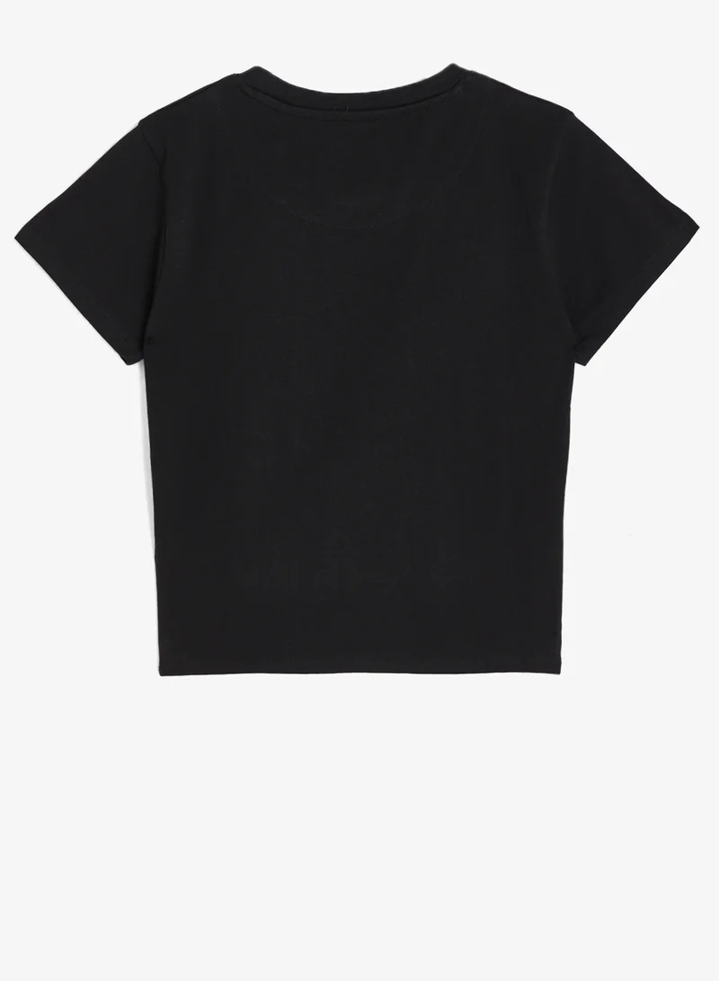 كارل كاني تي شيرت قصير الأكمام بياقة دائرية بتوقيع صغير