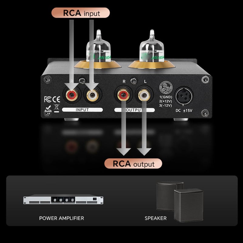 Vacuum Tube Amplifier with Bass Treble Adjustment US Plug 100 to 240V for Home Stereo - Image 3