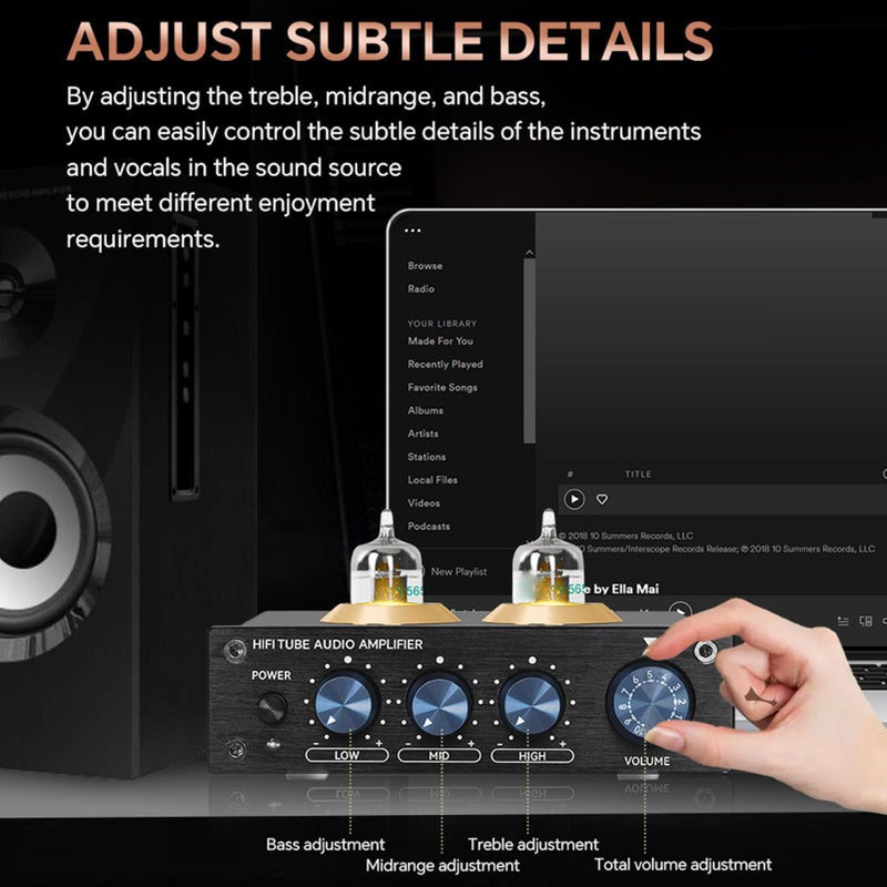 Vacuum Tube Amplifier with Bass Treble Adjustment US Plug 100 to 240V for Home Stereo - Image 5