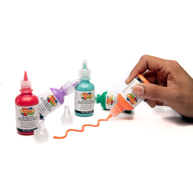 I Love To Create Bulk Buy: Scribbles Shiny 3D Paint - Pack of 20 Ultra Bright, Nontoxic & Permanent Dimensional Paints for Fabrics, T-shirts, Backpacks, Posters, Glass, Wood and More, 1 Fl Oz (Pack of 20) - Image 2