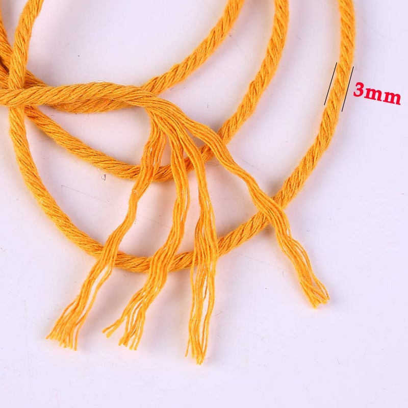 ZXCDINO Gold Yellow Macrame Cord 3mm x 109Yards,Colored Cotton Rope Craft Cord Colorful Cotton Cord Twine for Wall Hanging Plant Hangers Crafts Knitting Decorative Projects - Image 3