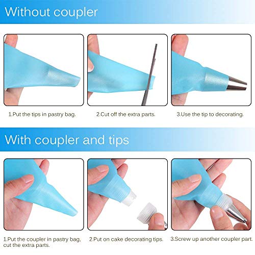 Huayu Cake Decorating Tips and Icing Piping Tips Coupler With 48pcs Piping Tips Instructions - Image 2