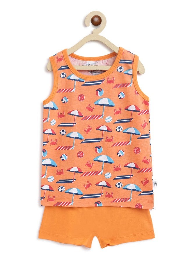 superbottoms Top & Shorts Set | | Comfort Wear | Lounge Wear | Top and Shorts set for Kids | Kids Combo Dress | Baby clothes | Sand & Sea |Size 6-12 Months - Image 2