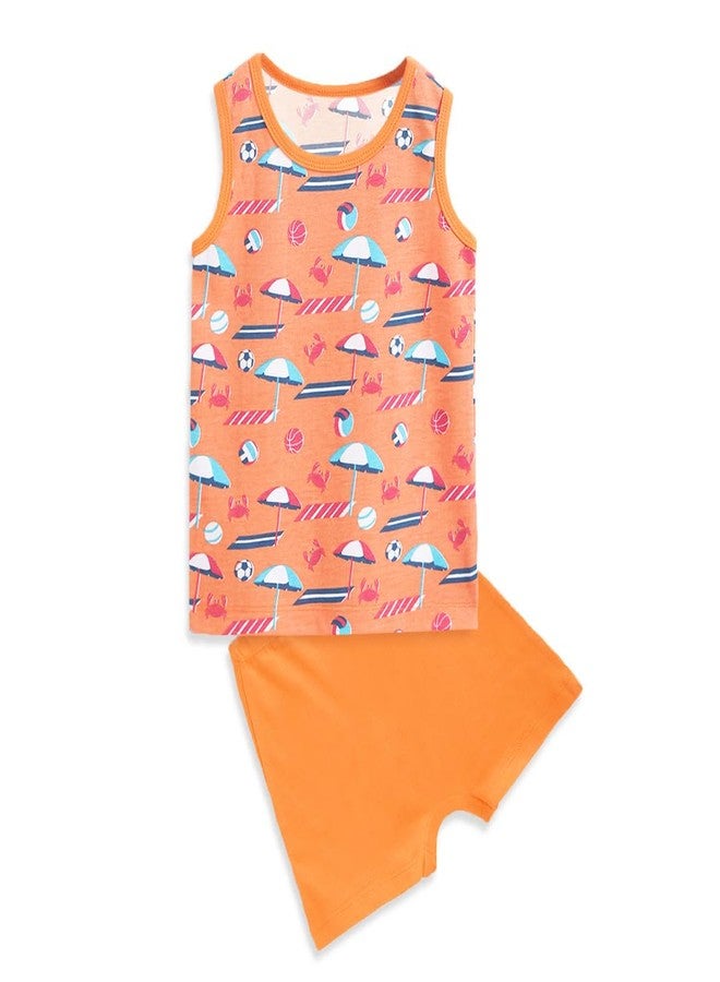 superbottoms Top & Shorts Set | | Comfort Wear | Lounge Wear | Top and Shorts set for Kids | Kids Combo Dress | Baby clothes | Sand & Sea |Size 6-12 Months - Image 1