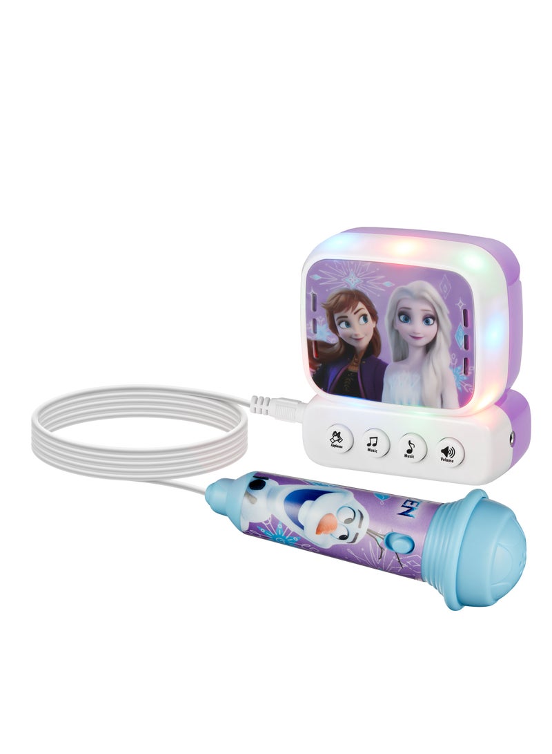 Volkano Disney Frozen Mini Karaoke Machine with Belt Hook – Portable Singing Machine with Built-In Melodies, AUX Input & Wired Microphone - Image 1