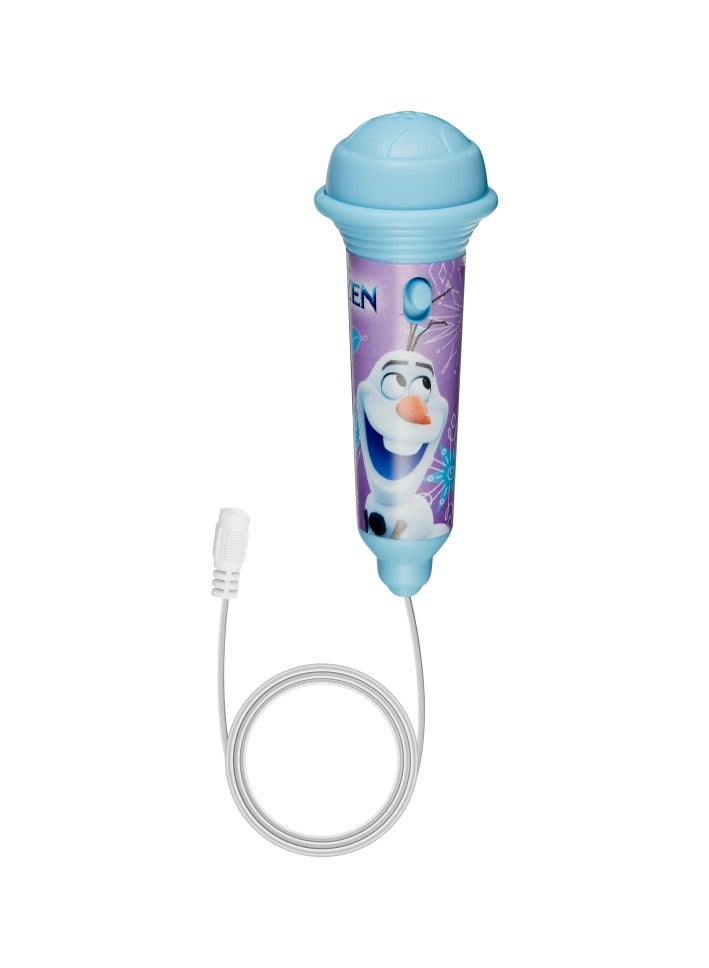 Volkano Disney Frozen Mini Karaoke Machine with Belt Hook – Portable Singing Machine with Built-In Melodies, AUX Input & Wired Microphone - Image 2