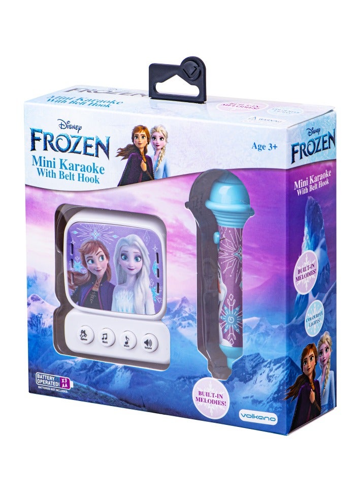 Volkano Disney Frozen Mini Karaoke Machine with Belt Hook – Portable Singing Machine with Built-In Melodies, AUX Input & Wired Microphone - Image 5
