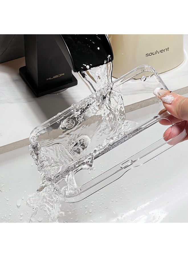 ايست من نون Draining Soap Dishes, Dishwashing Sponge Soap Holder with Water Tray and Hanger, Easy to Clean Soap Cases for Kitchen, Bathroom, 13.5 x 9 x 3 cm, Clear - Image 4