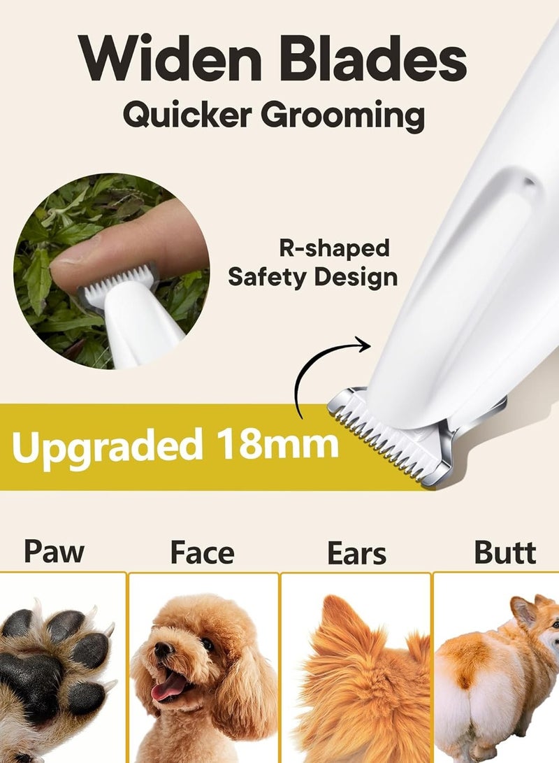 general Dog Paw Trimmer with LED Light, 18mm Widen Blade, 35dB Low Noise, LED Display, Fully Waterproof, Rechargeable Clipper for Dogs Cats Trimming Paws, Eyes, Ears, Face - Image 2