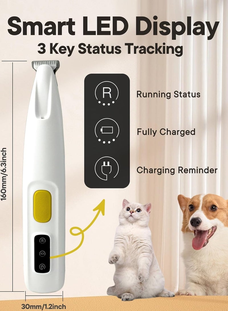 general Dog Paw Trimmer with LED Light, 18mm Widen Blade, 35dB Low Noise, LED Display, Fully Waterproof, Rechargeable Clipper for Dogs Cats Trimming Paws, Eyes, Ears, Face - Image 3