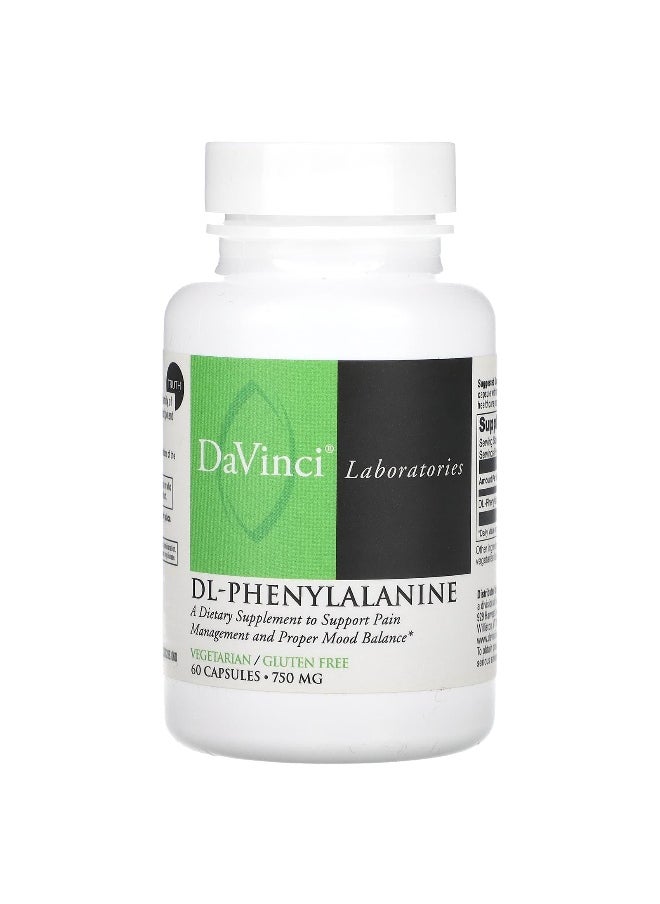 DaVinci Laboratories DaVinci Laboratories, DL-Phenylalanine, 750 mg, 60 Capsules  - Image 1