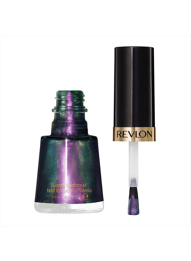 Revlon طلاء أظافر ريفلون، طلاء أظافر سوبر لستروس، مقاوم للتقشير وصيغة طويلة الأمد، لمسة لامعة عالية، 120 دخان أميثيست، 0.5 أونصة سائلة - Image 3