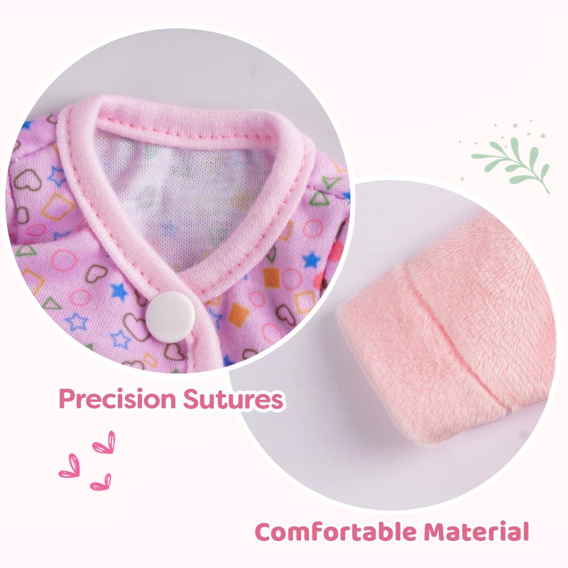 BABESIDE 3 Set Alive Baby Doll Clothes for 8-12 Inch Dolls, Doll Clothes Outfits, Baby Doll Accessories Romper Suit, Coat and Hat for Baby Dolls,Easter Pretend Play Accessories for Kids 3+ - Image 5