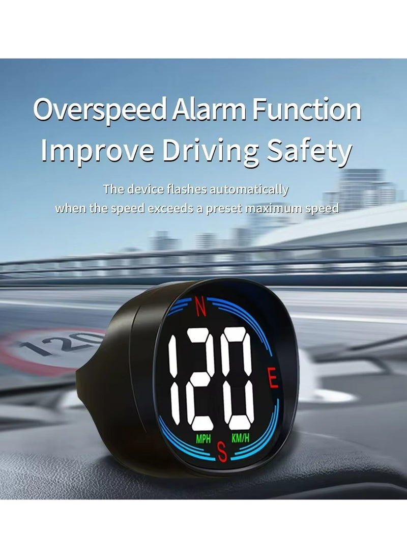 Generic - Car Digital GPS Speedometer HUD Head up Display Electronics Speed Alarm Vehicle Speed Compass Speed Gauge Plug and Play Gadgets For All Cars MPH KMH - Image 1