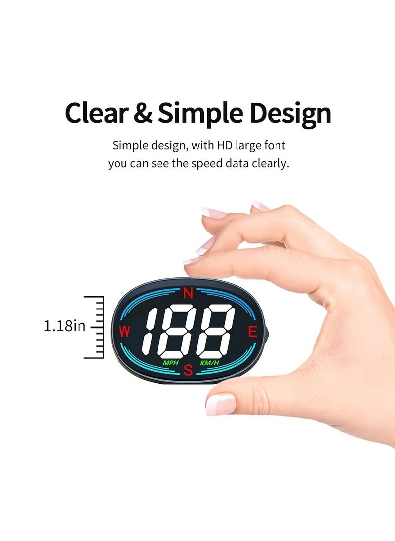 Generic - Car Digital GPS Speedometer HUD Head up Display Electronics Speed Alarm Vehicle Speed Compass Speed Gauge Plug and Play Gadgets For All Cars MPH KMH - Image 1