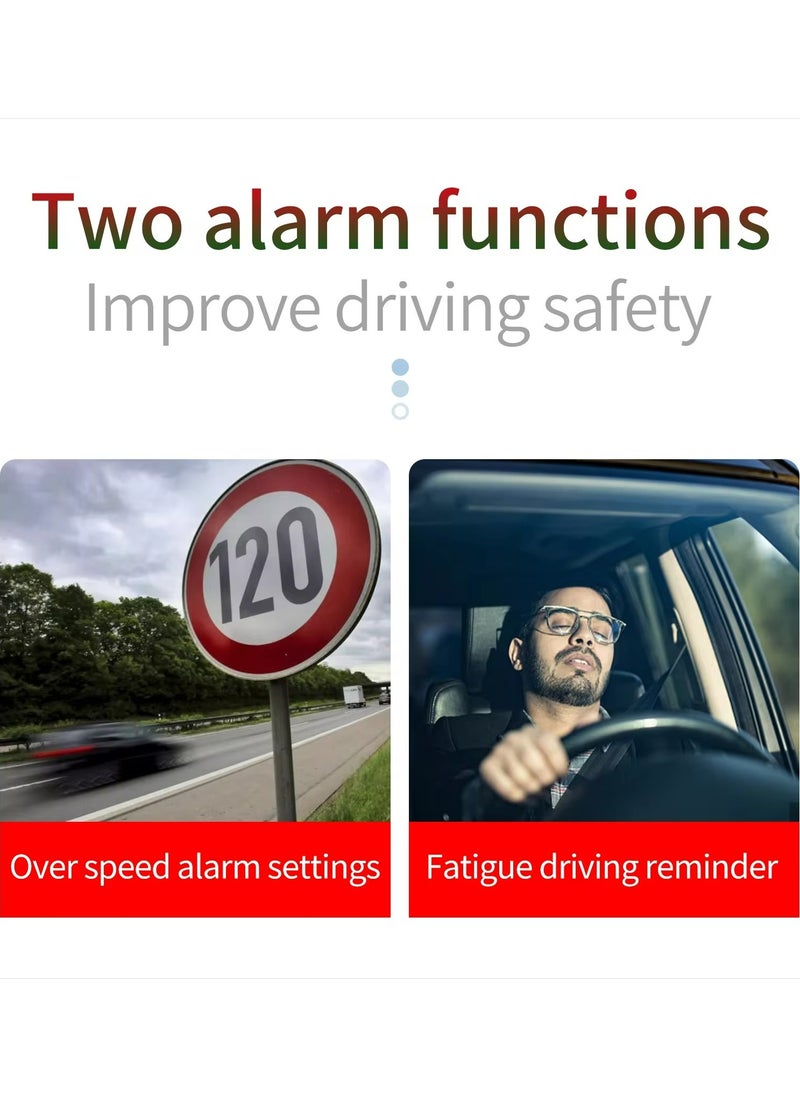 Generic - Car Digital GPS Speedometer HUD Head up Display Electronics Speed Alarm Vehicle Speed Compass Speed Gauge Plug and Play Gadgets For All Cars MPH KMH - Image 1
