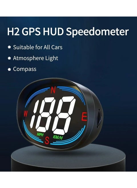 Car Digital GPS Speedometer HUD Head up Display Electronics Speed Alarm Vehicle Speed Compass Speed Gauge Plug and Play Gadgets For All Cars MPH KMH