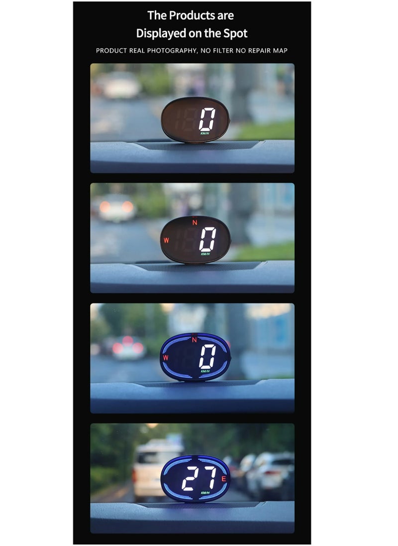 Generic - Car Digital GPS Speedometer HUD Head up Display Electronics Speed Alarm Vehicle Speed Compass Speed Gauge Plug and Play Gadgets For All Cars MPH KMH - Image 1