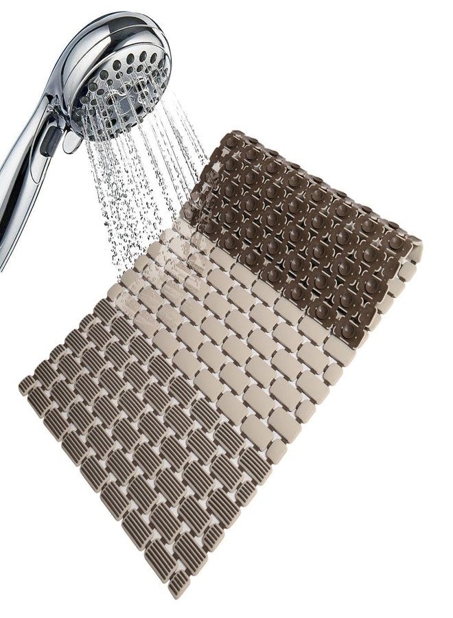 JUGTE PVC Shower Mat Anti SlipShower Mat, Bathtub Mat with Suction Cups and Drain Holes, Anti-Skid Plastic PVC Rubber mats for Floor mat (Beige) - Image 5