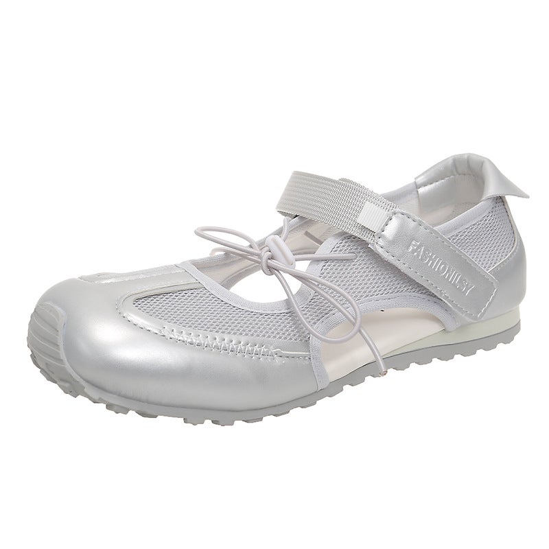 Women's Korean Style Athletic Ballet Mary Jane Shoes with Velcro - Image 5