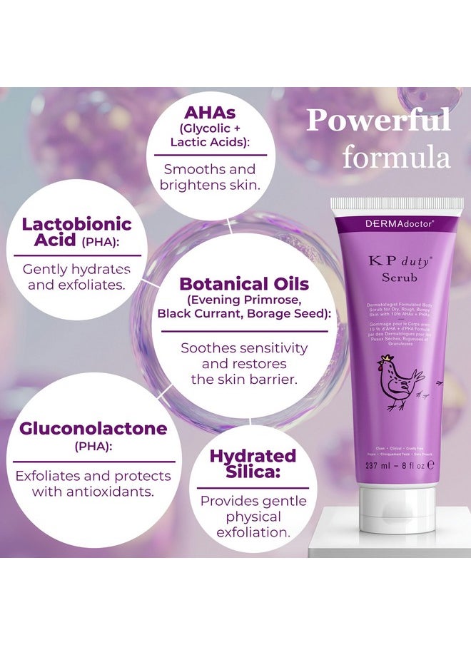 DERMAdoctor - DERMAdoctor KP Bump Eraser Body Scrub Dermatologist Formulated Exfoliant | Keratosis Pilaris Treatment For Dry And Bumpy Skin 10% AHAs + PHAs - 8 oz - Image 1