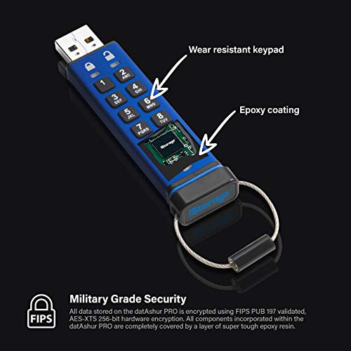 iStorage datAshur Pro 256 Bit Encrypted 8GB Encrypted USB 3.0 Flash Drive - Image 4