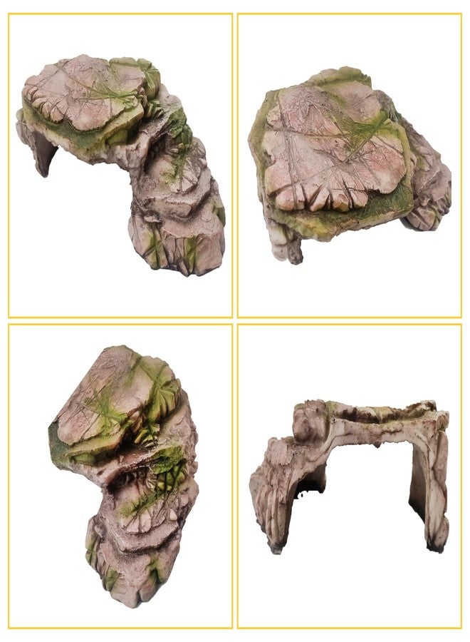 kathson Turtle Basking Platform Resin Bearded Dragon Hides and Caves with Ramp Reptile Resting Terrace Turtle Tank Decorations for Frogs,Tortoise,Lizard,Leopard,Crested Gecko - Image 3