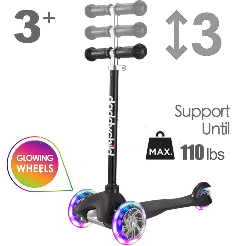 DADDYCHILD 3 Wheel Scooters for Kids, Kick Scooter for Toddlers 3-6 Years Old, Boys and Girls Scooter with Light Up Wheels, Mini Scooter for Children - Image 2