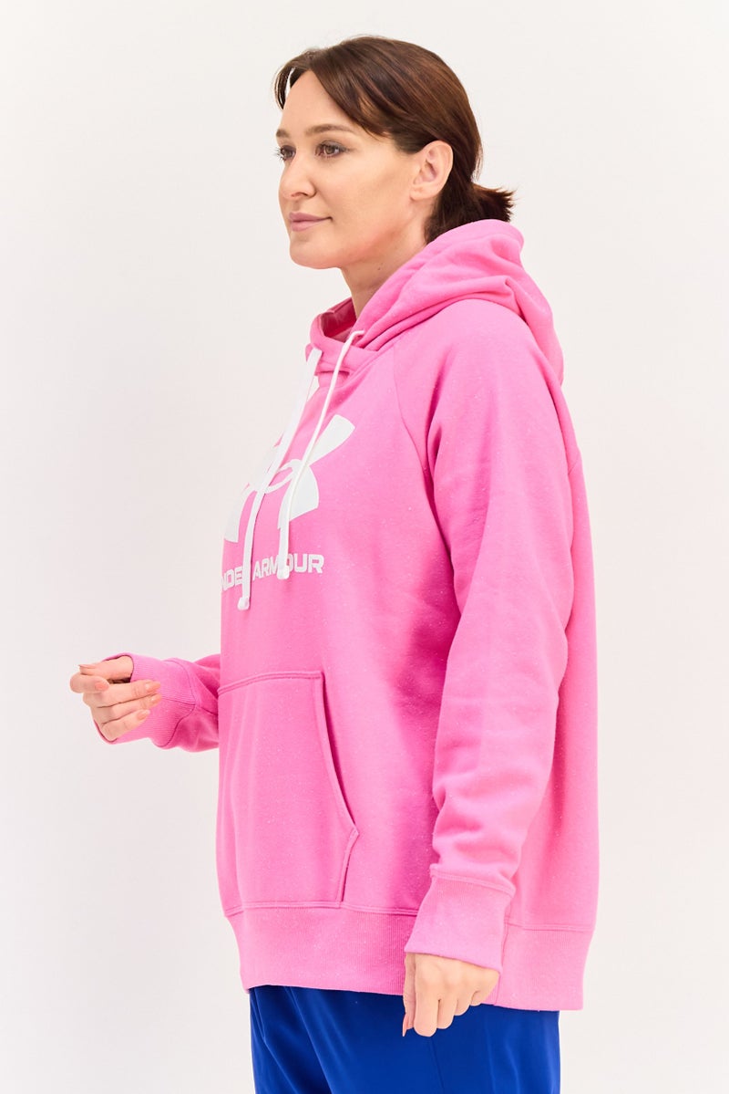 UNDER ARMOUR Women Loose Fit Long Sleeves Outdoor Hoodie, Pink - Image 2