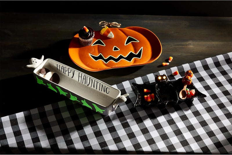 Mud Pie Pumpkin Glow In Dark Platter 12 x 16 - Image 2