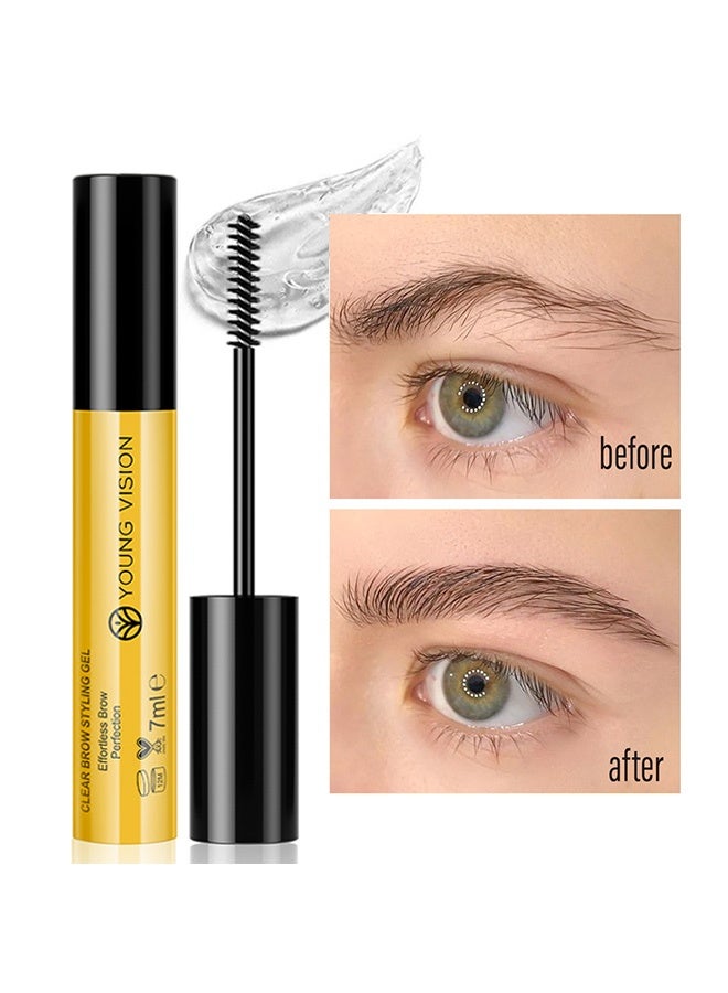 يونج فيجن جيل تحديد الحواجب الشفاف، جيل مكياج الحواجب، غراء حواجب طويل الأمد وجذاب، جيل حواجب شفاف مقاوم للماء، مقاوم للتلطخ، شمع حواجب سريع التجفيف لحواجب محددة ومظهر طبيعي 7 مل - Image 1