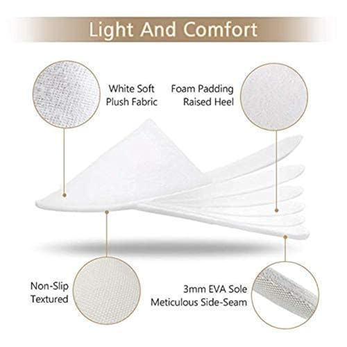 KUDIZE Disposable Terry Towel Anti Slip White Slipper for Hotel Spa Clinic Home Bathroom use and throw washroom slipper (Pack Of 5 Pairs) - Image 3