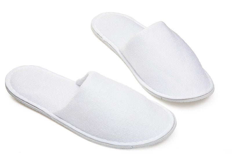 KUDIZE Disposable Terry Towel Anti Slip White Slipper for Hotel Spa Clinic Home Bathroom use and throw washroom slipper (Pack Of 5 Pairs) - Image 2