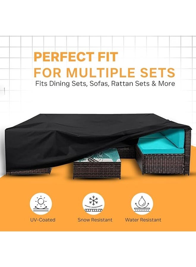 Waterproof Garden Patio Furniture Cover Set,(320 x320 x80) 210D Heavy Duty Oxford Fabric UV Resistant Protection for Square Sofa Outdoor - Image 2