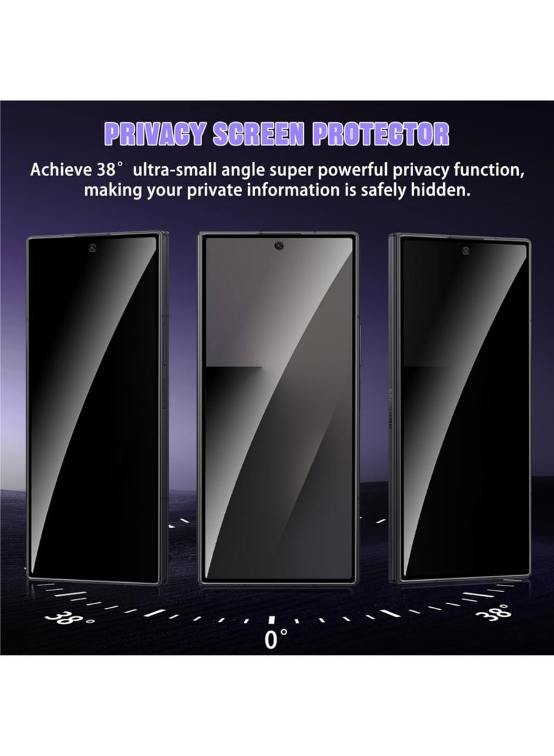 Aookay [2+2]  Privacy Screen Protector for Samsung Galaxy Z Fold 7 5G, 2 9H Anti-Spy Tempered Glass Film + 2 Camera Lens Protector, Anti-Scratch, Anti-Peeping Screen Protector for Z Fold 7 - Image 3